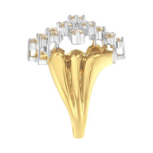 Bids.com 10K Yellow Gold Plated .925 Sterling Silver Diamond Cocktail Ring (1 1/2 Cttw, J-K Color, I1-I2 Clarity) - Size 7 Rings White Smoke 7 / Yellow.Sterling Silver,8 / Yellow.Sterling Silver,7.5 / Yellow.Sterling Silver,6.5 / Yellow.Sterling Silver,6 / Yellow.Sterling Silver