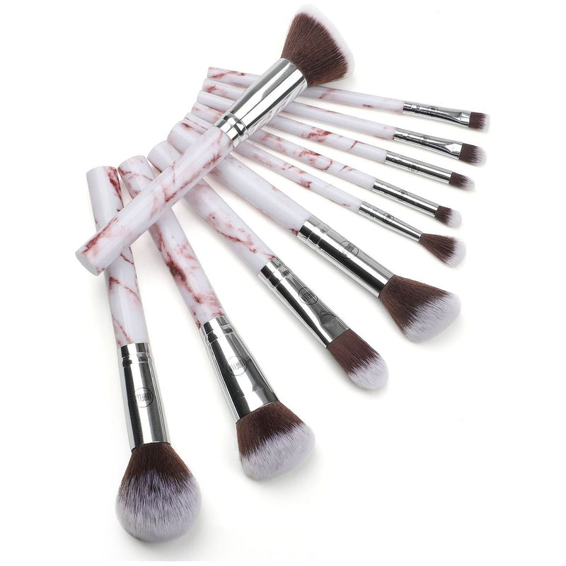 Lurella Cosmetics Deluxe Marble Brush Set Brush Set Light Gray Black,Pink,White