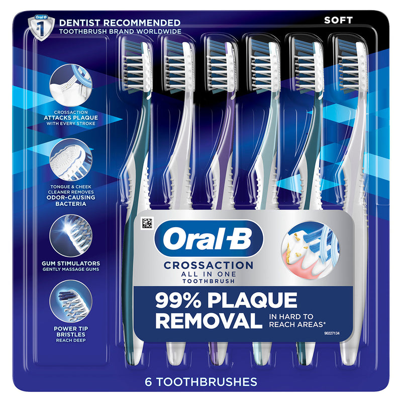Oral-B Oral-B Cross Action All-In-One Toothbrushes 6 Count Toothbrushes Dark Slate Blue