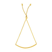 Bids.com 14k Yellow Gold Smooth Curved Bar Lariat Design Bracelet Bracelets White Smoke 9.25 / Yellow Gold
