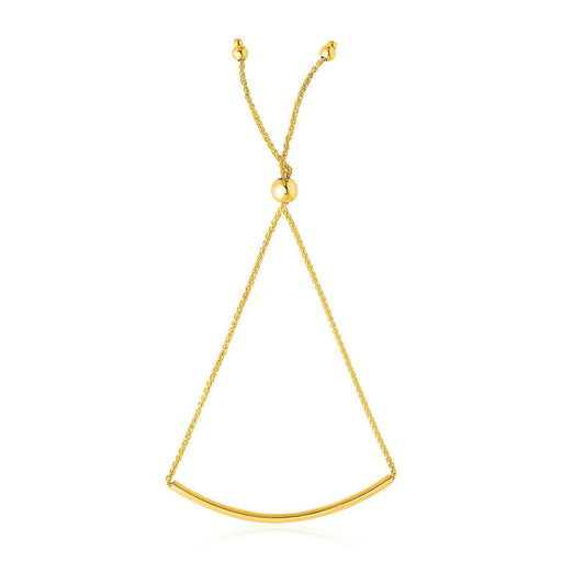 Bids.com 14k Yellow Gold Smooth Curved Bar Lariat Design Bracelet Bracelets White Smoke 9.25 / Yellow Gold
