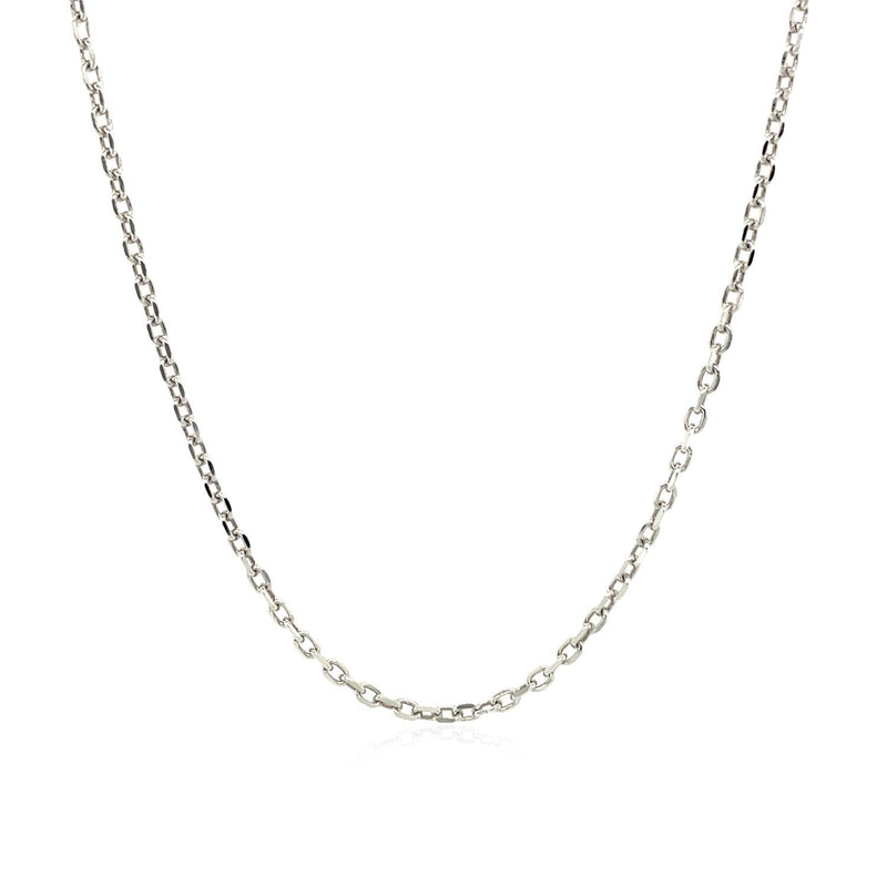 Bids.com Sterling Silver Rhodium Plated Cable Chain 1.5mm Necklaces White Smoke 16 / Sterling Silver,18 / Sterling Silver,20 / Sterling Silver,22 / Sterling Silver,24 / Sterling Silver,30 / Sterling Silver