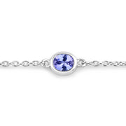 Bids.com 1.65 Carat Genuine Tanzanite .925 Sterling Silver Bracelet Bracelets White Smoke size 7.00