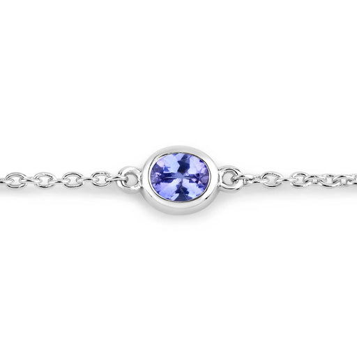Bids.com 1.65 Carat Genuine Tanzanite .925 Sterling Silver Bracelet Bracelets White Smoke size 7.00