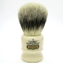 Simpsons Simpson Chubby 2 Platinum Fibre Faux Ivory Shaving Brush Shaving Brush Antique White