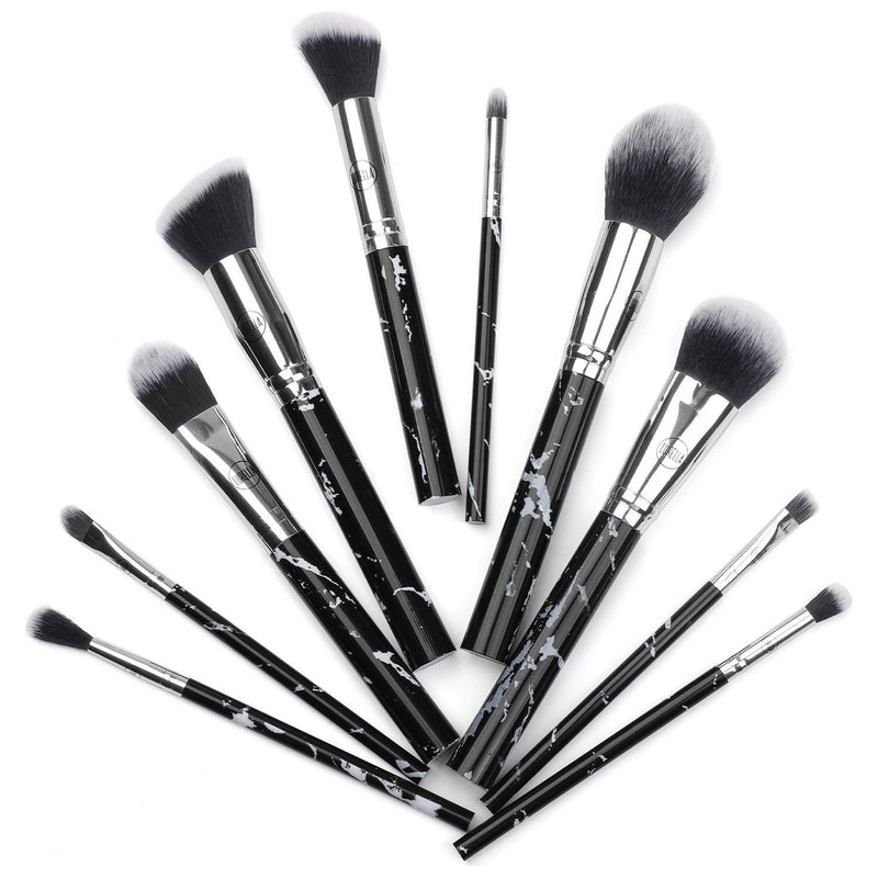 Lurella Cosmetics Deluxe Marble Brush Set Brush Set Light Gray Black,Pink,White