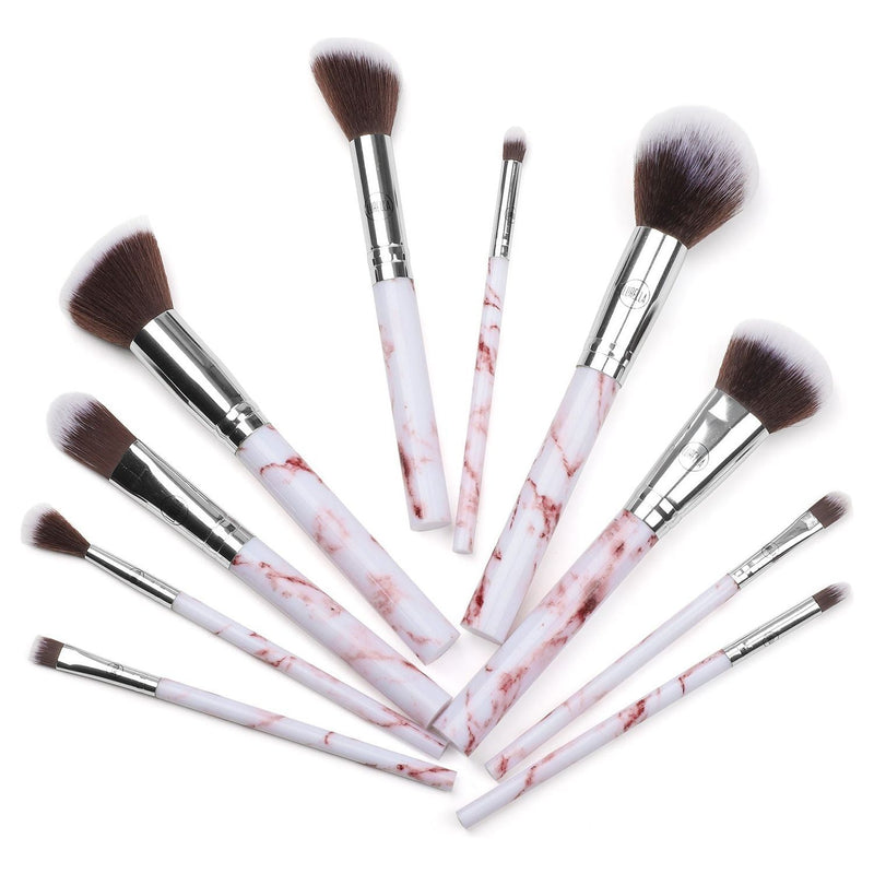 Lurella Cosmetics Deluxe Marble Brush Set Brush Set Light Gray Black,Pink,White