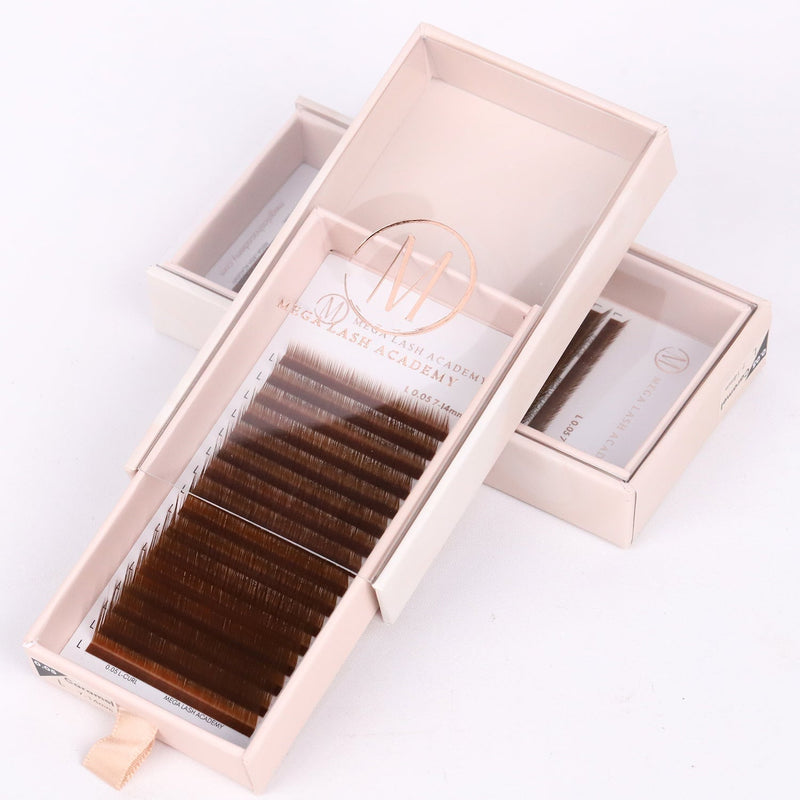Mega Lash Academy Brown Cashmere Volume - Caramel Lash Trays Misty Rose 0.03 / J / Mixed 7-14 mm,0.03 / B / Mixed 7-14 mm,0.03 / CC / Mixed 7-14 mm,0.03 / CC / Mixed 10-16 mm,0.03 / CC / Mixed 8-9-10-11 mm,0.03 / CC / Mixed 12-13-14-15 mm,0.03 / D / Mixed 7-14 mm,0.03 / D / Mixed 10-16 mm,0.03 / D / Mixed 8-9-10-11 mm,0.03 /