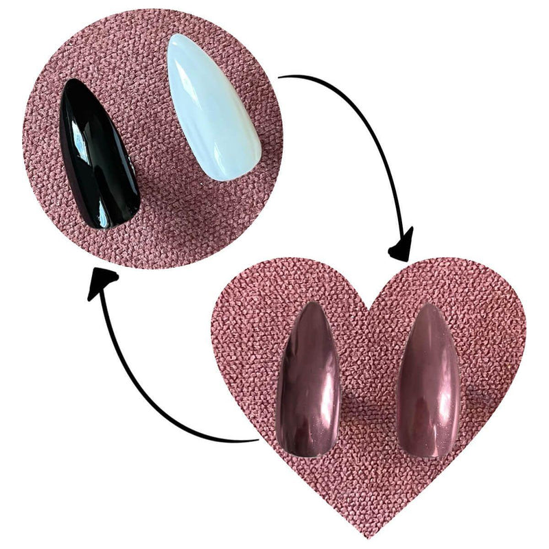 minimanimoo Magic Mirror Chrome Powder Rose Gold Nail Polish Dim Gray