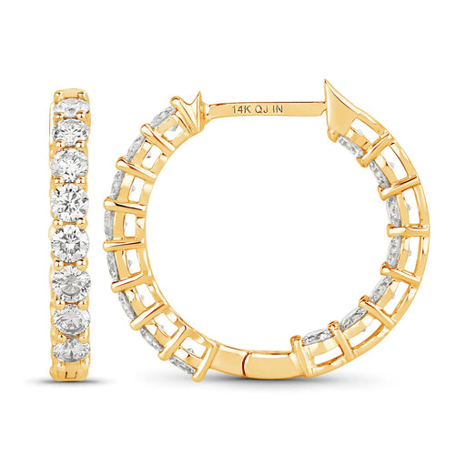 Bids.com 2.04 Carat Genuine Lab Grown Diamond 14K Yellow Gold Earrings Earrings White Smoke