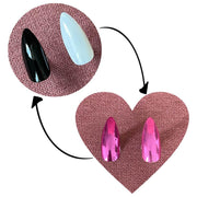 minimanimoo Magic Mirror Chrome Powder Hot Pink Nail Polish Dim Gray