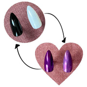 minimanimoo Magic Mirror Chrome Powder Purple Nail Polish Dim Gray