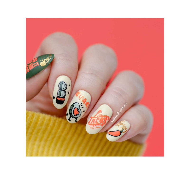 UberChic Beauty Let's Taco Bout It Stamping Plate Dark Salmon