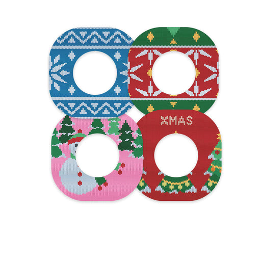 Peelz Ugly Sweater Variety Dexcom G7 and Stelo Patch Tape - Pump Peelz Patch Medical Tape White Smoke 12-Pack (Set of 12 Patches),4-Pack (Set of 4 Patches)