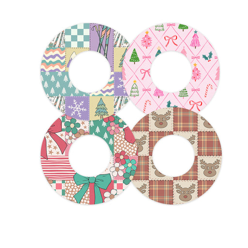 Peelz Holiday Patchwork Variety Patch  Tape Designed for the FreeStyle Libre 2 - Pump Peelz Patch Medical Tape White Smoke 12-Pack Libre 2 (Set of 12 Patches),4-Pack Libre 2 (Set of 4 Patches)