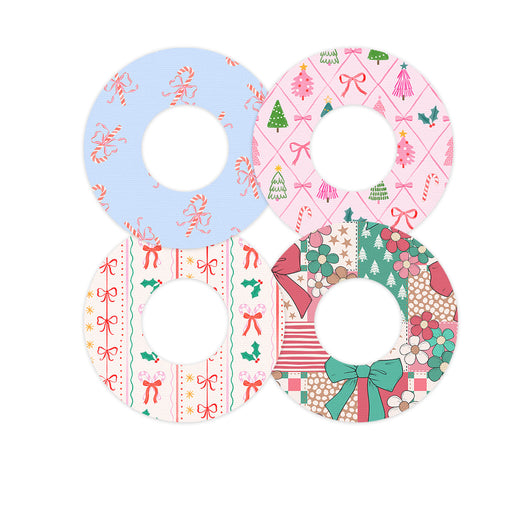 Peelz Pretty in Pink Holiday Variety Patch  Tape Designed for the FreeStyle Libre 2 - Pump Peelz Patch Medical Tape White Smoke 12-Pack Libre 2 (Set of 12 Patches),4-Pack Libre 2 (Set of 4 Patches)