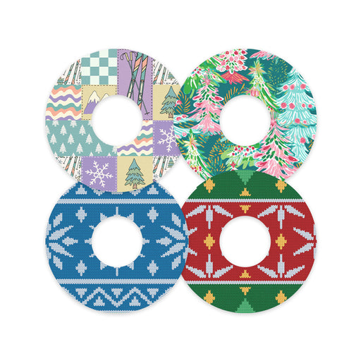 Peelz Winter Wonderland Variety Patch Tape Designed for the FreeStyle Libre 3 Plus & Lingo  - Pump Peelz Patch Medical Tape White Smoke 12-Pack (Set of 12 Patches),4-Pack (Set of 4 Patches)