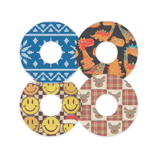 Peelz North Pole Crew Variety Patch Tape Designed for the FreeStyle Libre 3 Plus & Lingo  - Pump Peelz Patch Medical Tape White Smoke 12-Pack (Set of 12 Patches),4-Pack (Set of 4 Patches)