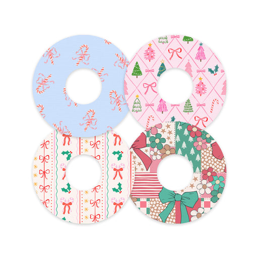 Peelz Pretty in Pink Holiday Variety Patch Tape Designed for the FreeStyle Libre 3 Plus & Lingo  - Pump Peelz Patch Medical Tape White Smoke 12-Pack (Set of 12 Patches),4-Pack (Set of 4 Patches)