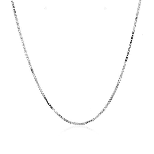 Bids.com 10k White Gold Classic Box Chain 1.0mm Necklaces White Smoke 16 / White Gold,18 / White Gold,20 / White Gold,22 / White Gold,24 / White Gold,30 / White Gold,One / White Gold