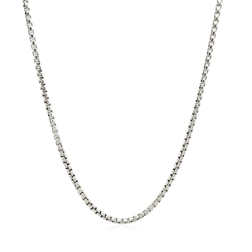 Bids.com Sterling Silver Rhodium Plated Round Box Chain 1.8mm Necklaces White Smoke 18 / Sterling Silver,20 / Sterling Silver,22 / Sterling Silver,24 / Sterling Silver