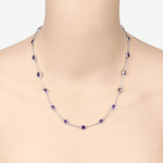 Bids.com 6.12 Carat Genuine Amethyst .925 Sterling Silver Necklace Necklaces Bisque size 18.00,size 20.00,size 32.00
