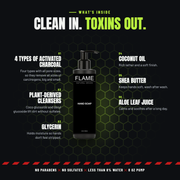 FLAME Natural Decon Hand Soap Black 8 oz Bottle
