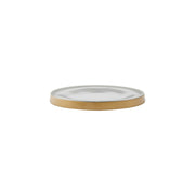 Rosy Rings Glass Accent Botanical Candle Plate Candle Plate Light Gray
