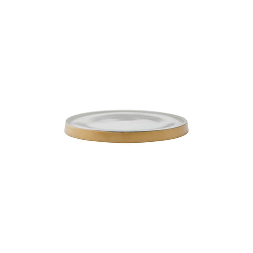 Rosy Rings Glass Accent Botanical Candle Plate Candle Plate Light Gray