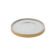 Rosy Rings Glass Accent Botanical Candle Plate Candle Plate Light Gray