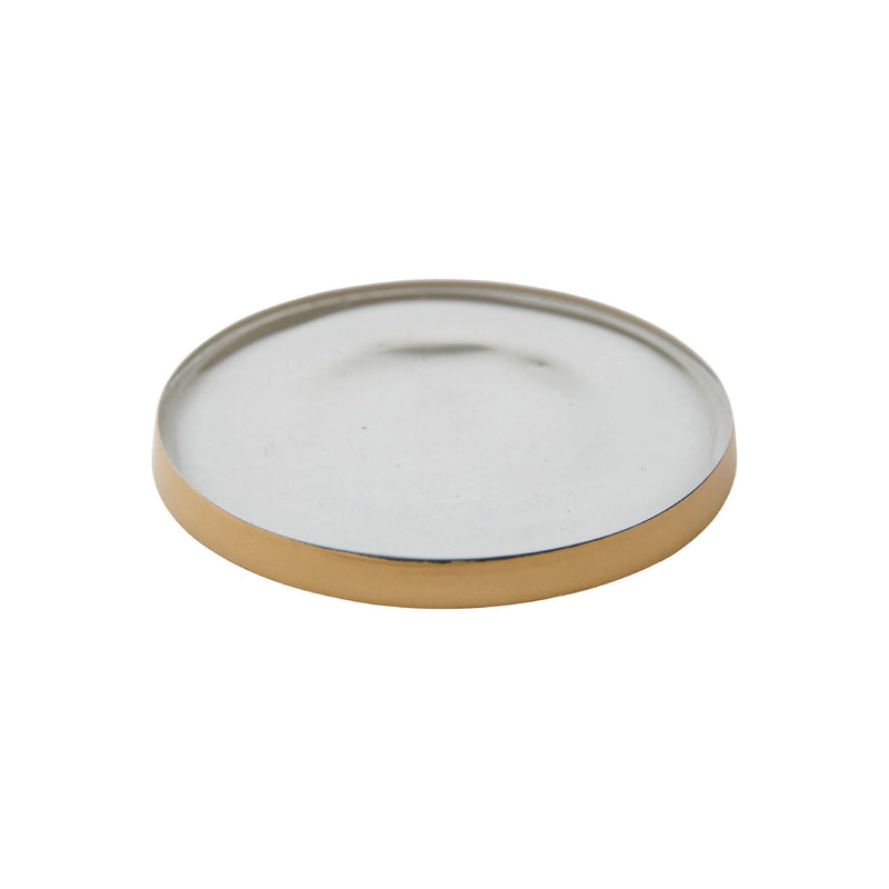 Rosy Rings Glass Signature Botanical Candle Plate Candle Plate Light Gray