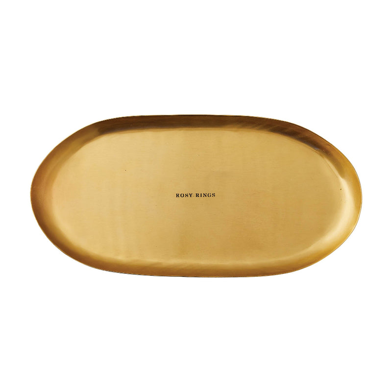 Rosy Rings Gold Statement Botanical Candle Plate Candle Plate Dark Khaki