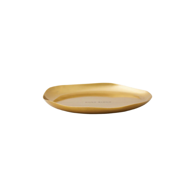 Rosy Rings Gold Accent & Signature Botanical Candle Plate Candle Plate Tan
