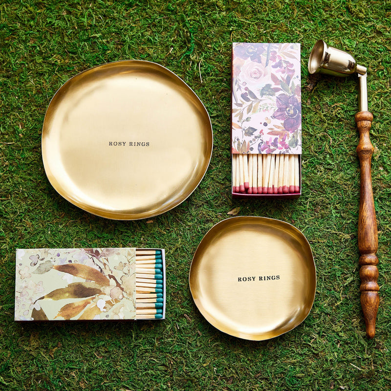 Rosy Rings Gold Trinket Tray Candles Wheat