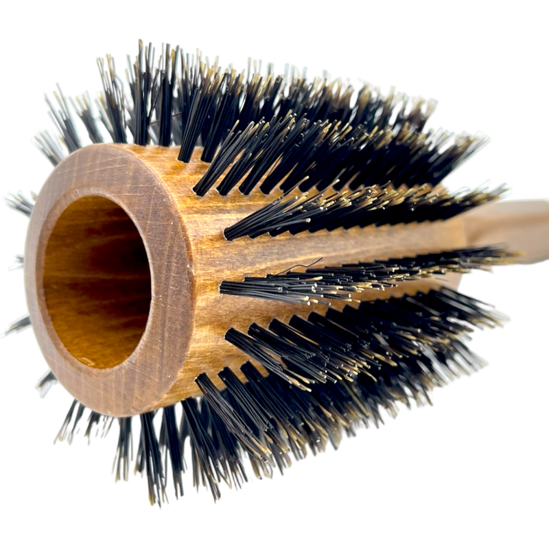 Dural Dural Beech wood Round-Styler hair brush with boral bristles - 18 rows Hair Brush Dark Slate Gray