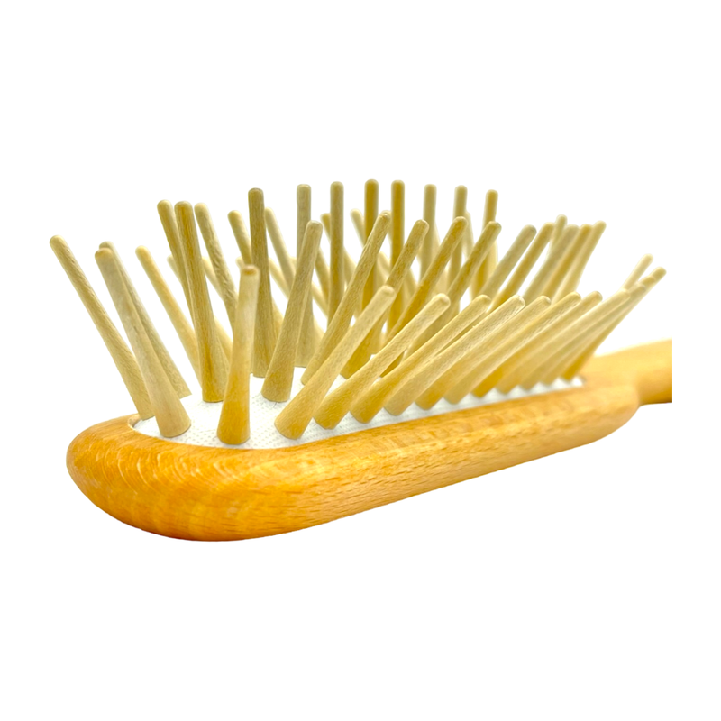 Dural Dural Beech wood rubber cushion hair brush with long wooden pins Hair Brush Goldenrod