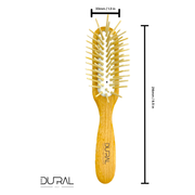 Dural Dural Beech wood rubber cushion hair brush with long wooden pins Hair Brush Sandy Brown