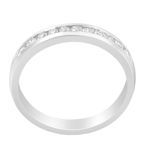Bids.com 18K White Gold 1/4 Cttw Channel Set Brilliant Round-Cut Diamond Classic 11 Stone Wedding Band Ring (E-F Color, I1-I2 Clarity) - Size 5 Rings White Smoke 10 / 18k White Gold,8 / 18k White Gold,6 / White.Gold,5 / White.Gold,7 / White.Gold,9 / White.Gold