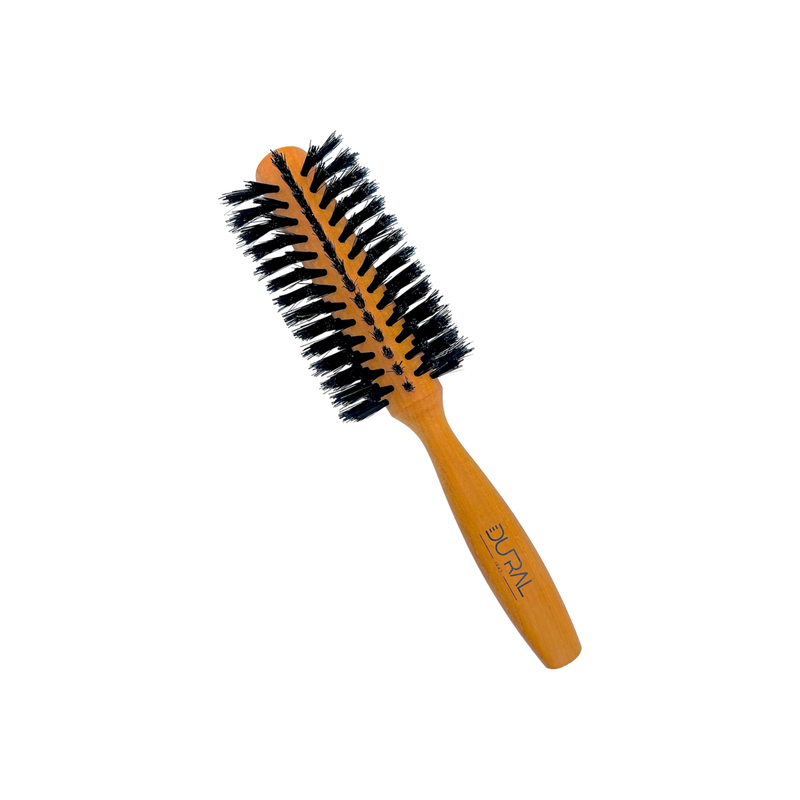 Dural Dural Pear wood half round hair brush with boar bristles - 7 rows Hair Brush Black