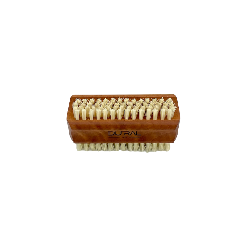 Dural Dural Pear Wood Hand & Nails Brush With Pure Natural Bristles - 4/6 Rows Nail Brush Saddle Brown