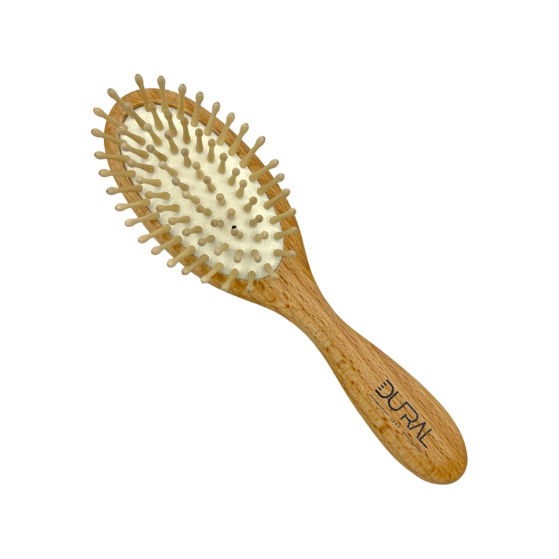 Dural Dural Beech wood rubber cushion hair brush with wooden pins Hair Brush Dark Khaki