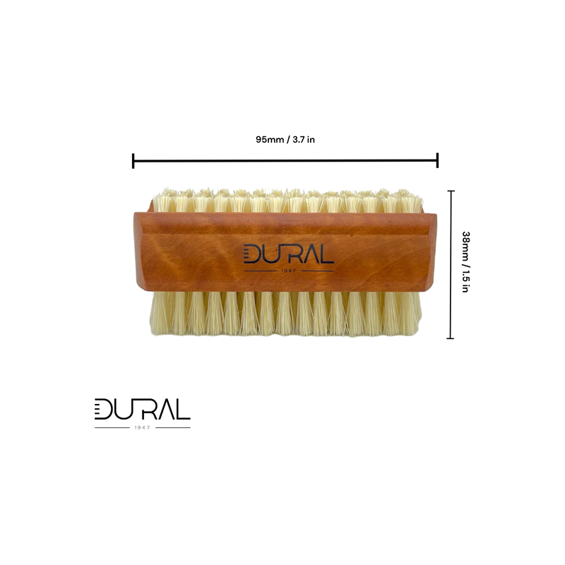 Dural Dural Pear Wood Hand & Nails Brush With Pure Natural Bristles - 4/6 Rows Nail Brush Sienna