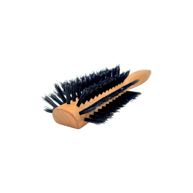 Dural Dural Pear wood half round hair brush with boar bristles - 7 rows Hair Brush Black