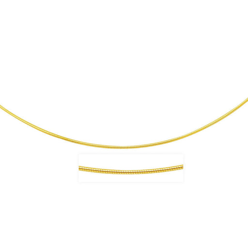 Bids.com 14k Yellow Gold Thin Motif Round Omega Necklace Necklaces White Smoke 16 / Yellow Gold,18 / Yellow Gold