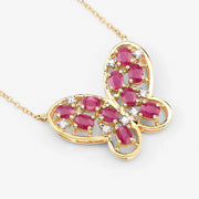Bids.com 2.36 Carat Genuine Ruby and White Zircon .925 Sterling Silver Necklace Necklaces White Smoke
