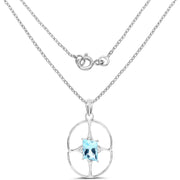 Bids.com 5.26 Carat Genuine Swiss Blue Topaz .925 Sterling Silver Pendant Pendants White Smoke