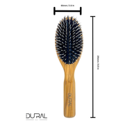 Dural Dural Olive wood rubber cushion hair brush with boar bristles and nylon Hair Brush Dark Khaki
