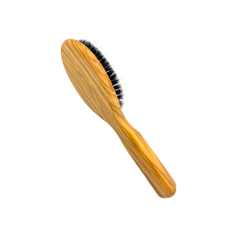 Dural Dural Olive wood rubber cushion hair brush with boar bristles and nylon Hair Brush Goldenrod