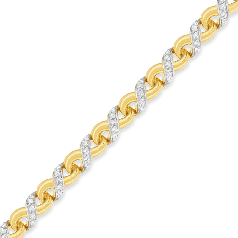 Bids.com 10K Yellow Gold 1 cttw Diamond Riviera Statement Pendant Necklace (J-K, I2-I3) Necklaces White Smoke Yellow.Gold / 18