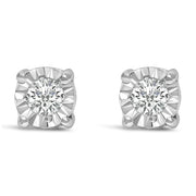 Bids.com .925 Sterling Silver 1/10 Cttw Round Brilliant-Cut Lab Grown Diamond Miracle-Set Stud Earrings (F-G Color, VS1-VS2 Clarity) Earrings White Smoke White.Sterling Silver / 0.1,Yellow.Sterling Silver / 0.1,Rose.Sterling Silver / 0.1